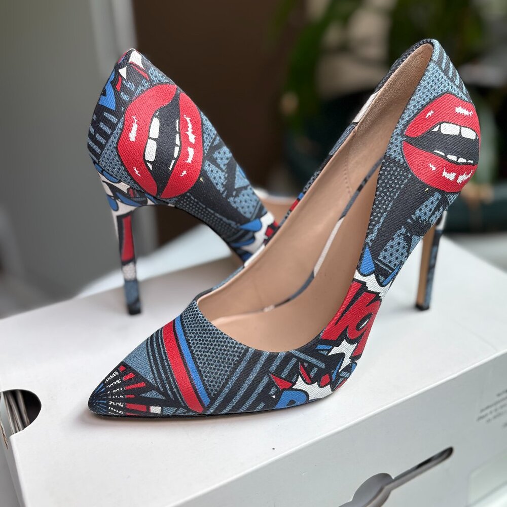 ALDO Laralilla Comic Print Heels Limited Edition Size 6